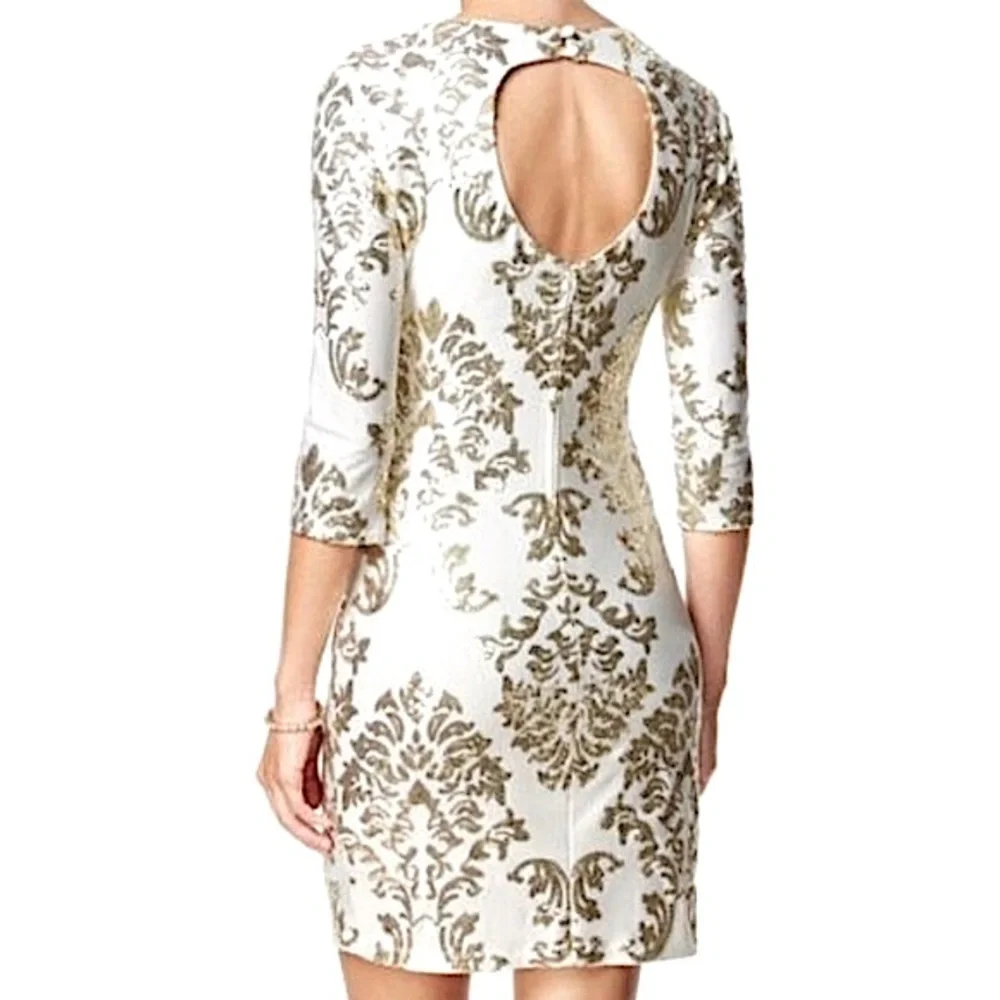 New B. DARLIN gold sequin embellished dress - Picture 3 of 7
